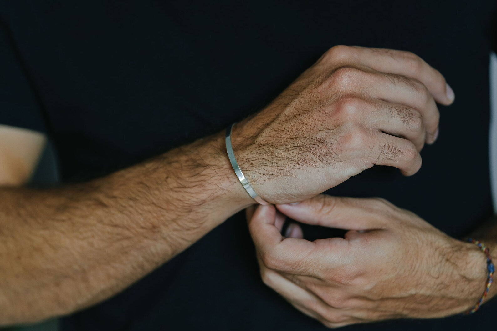 Bracelet jonc homme en argent 925, 4mm finition polie brillante — Boom! Atelier Bijoux