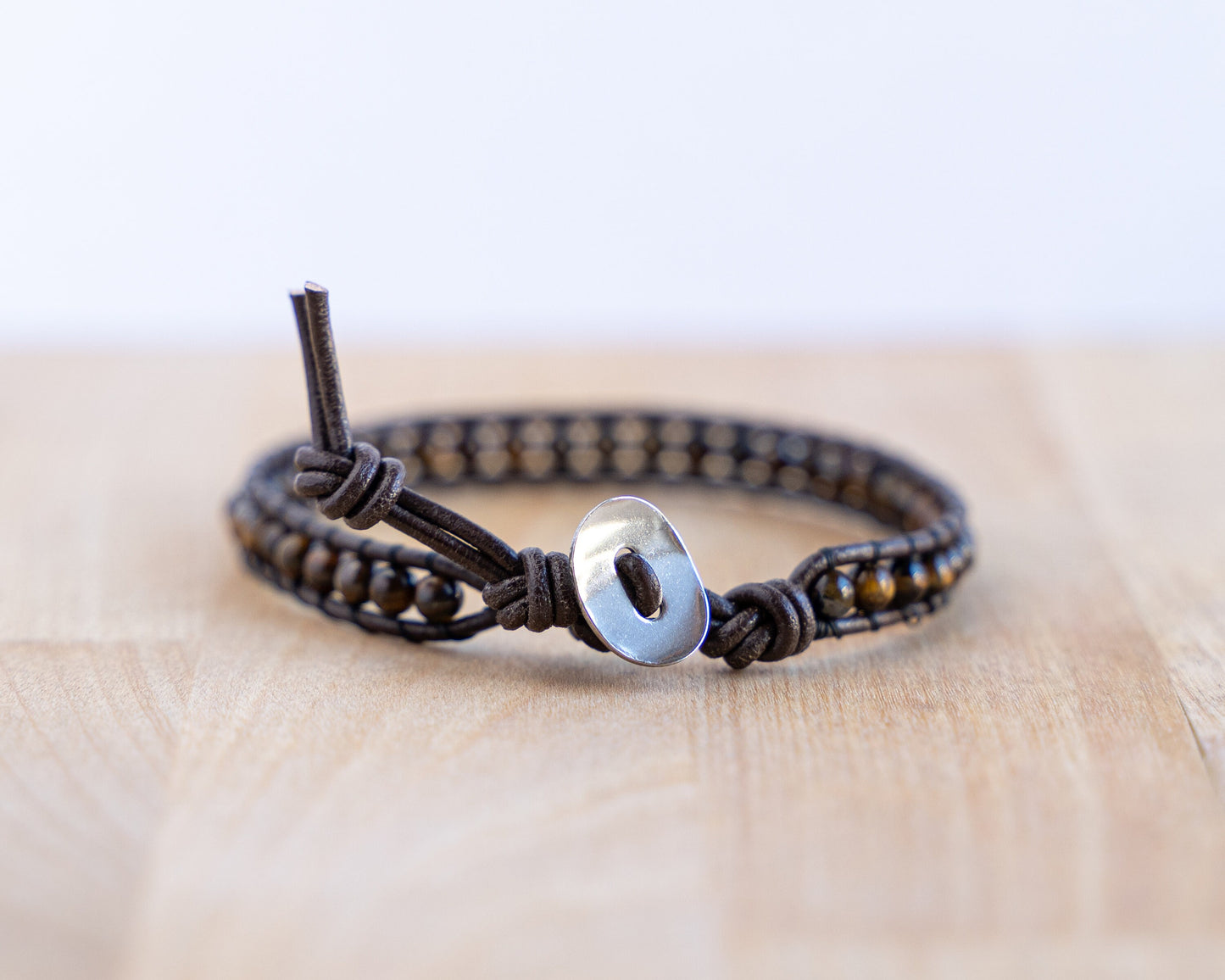 Bracelet wrap • Cuir & Fer de tigre