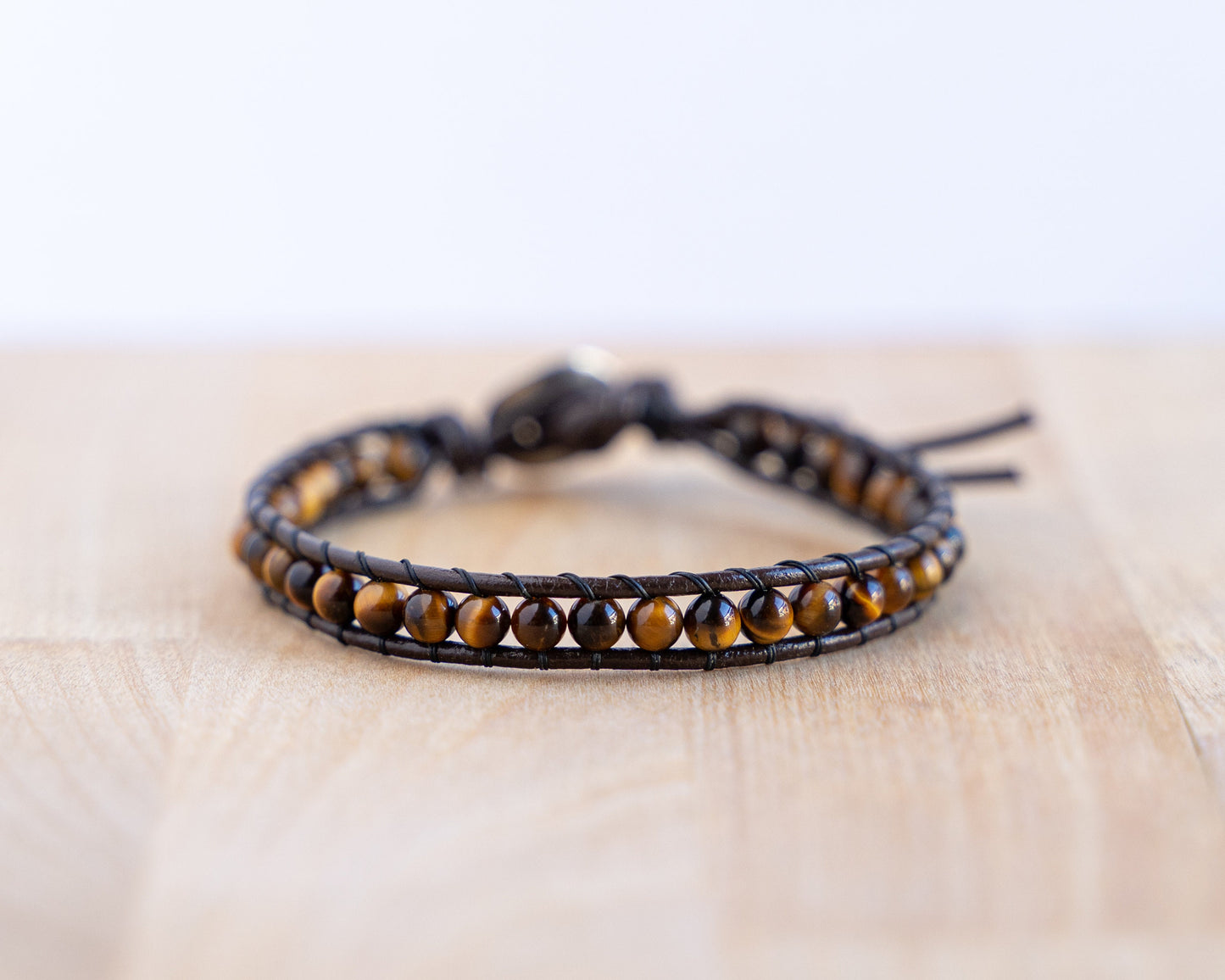 Bracelet wrap • Cuir & Oeil de Tigre