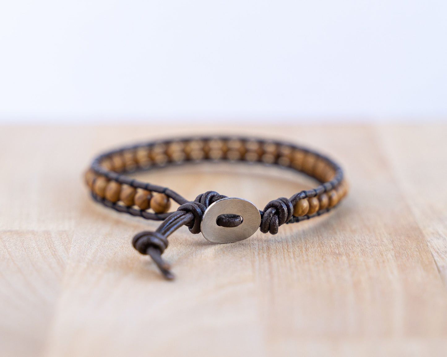 Bracelet wrap • Cuir & Woodlace Stone