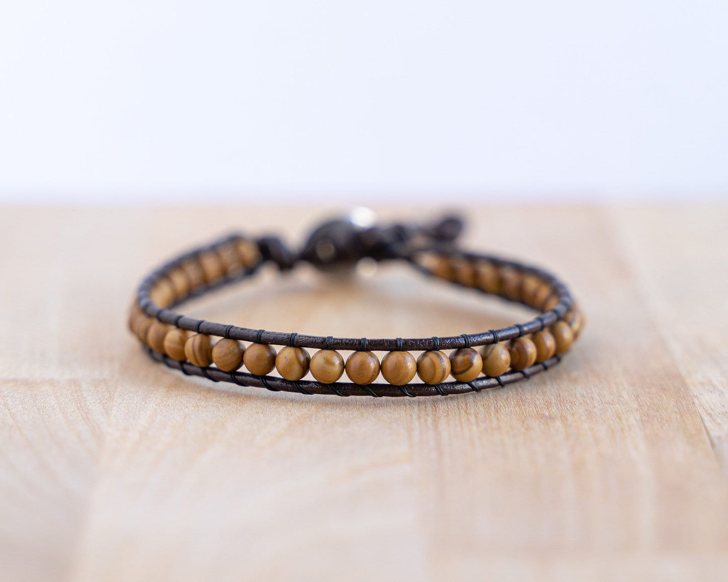 Bracelet wrap • Cuir & Woodlace Stone