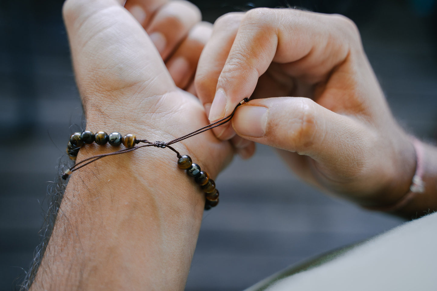 Bracelet 6mm • Oeil de Tigre & Hematite