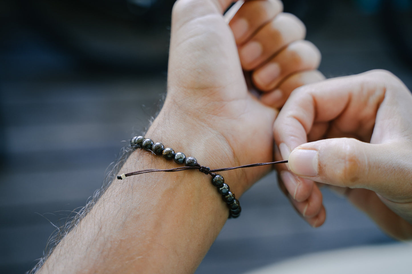 Bracelet 6mm • Bronzite & Hematite