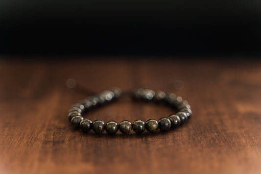 Bracelet 6mm • Bronzite & Hematite