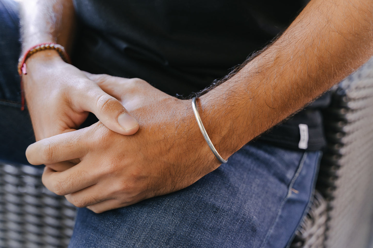 Bracelet argent 925 • Demi-jonc 4mm • Finition brillante