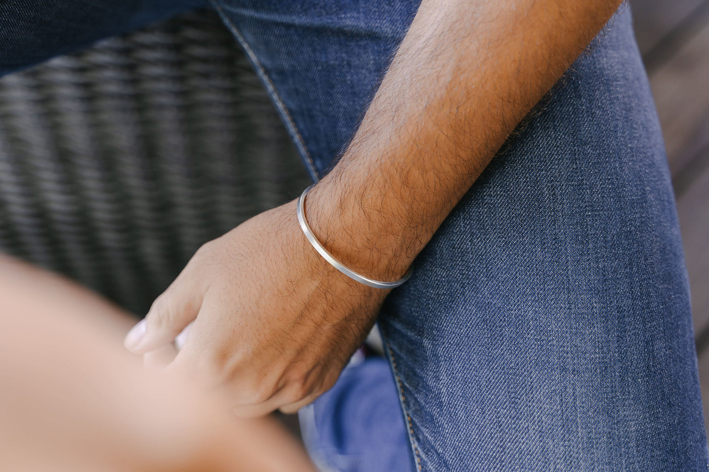 Bracelet en argent 925 • 3mm • Finition brossée matte