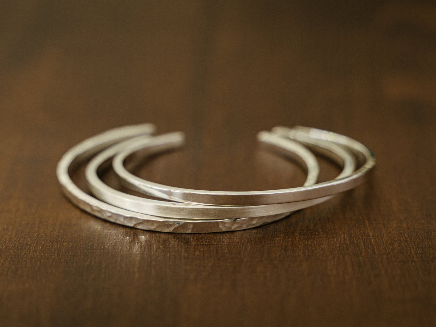 Bracelet argent 925 • 3mm • Finition martelée