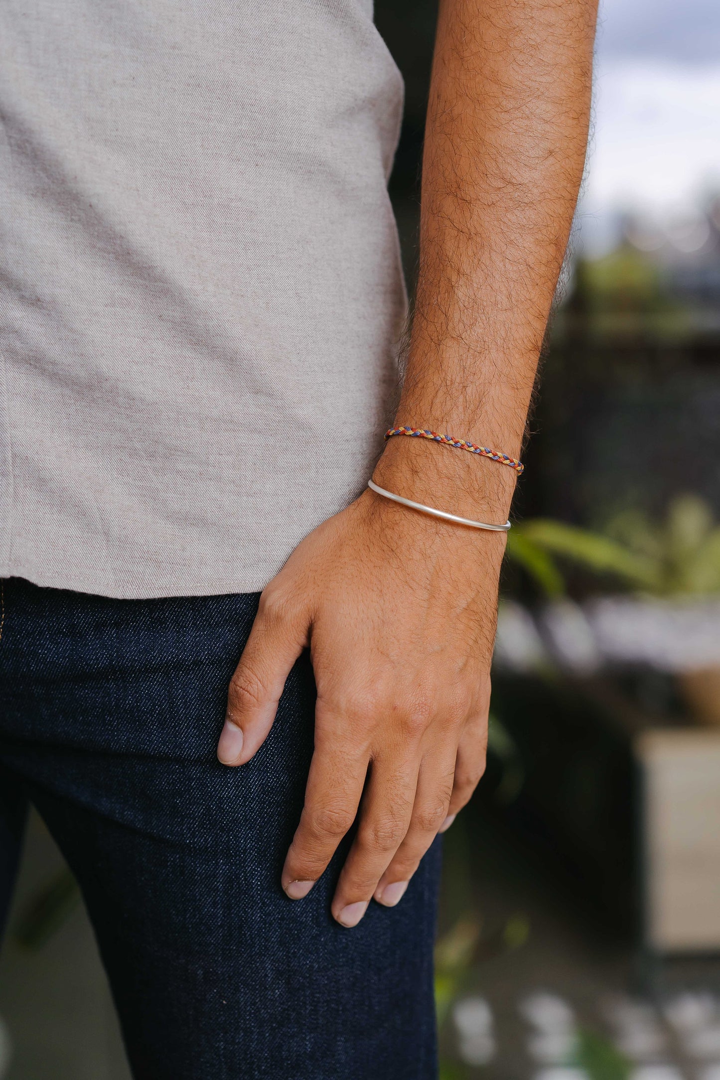 Bracelet argent 925 • Rond 2,5mm • Finition brossée matte